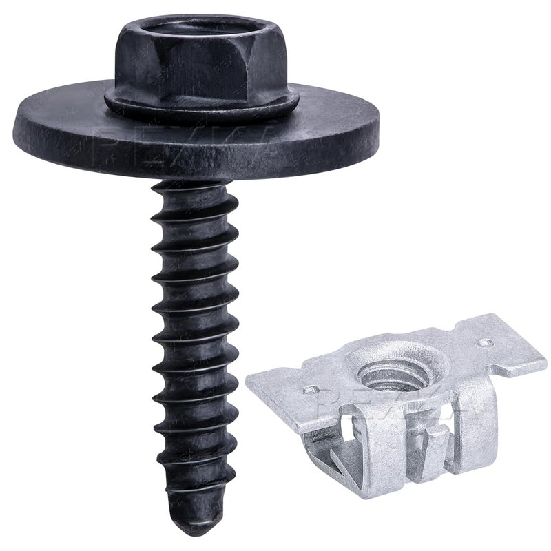 Rexka 15 Sets Multiporposes M4. 2x1. 41 Screws & Push-in U Nuts Kit for GM 11609952 11570498 -Fender Bumper Hood Headlamp Hood Trunk - Image 1